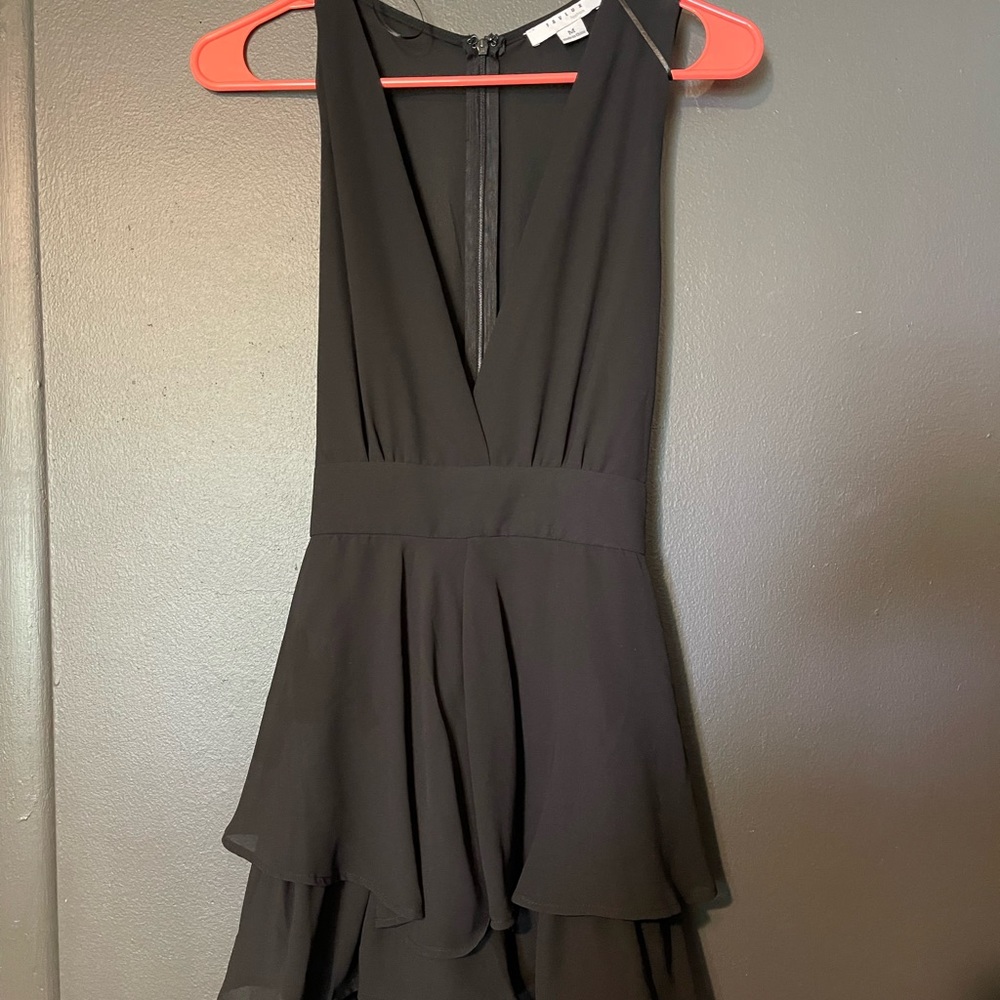 Black chiffon romper